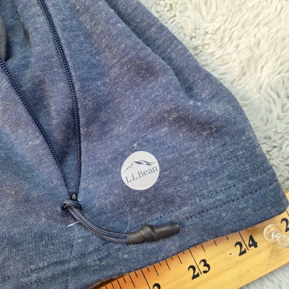 L.L. Bean Wool Blend Full Zip Jacket Mens XXL Fitted Mock Neck Heather Blue